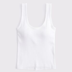Abercrombie & Fitch Ribbed White Tank Top